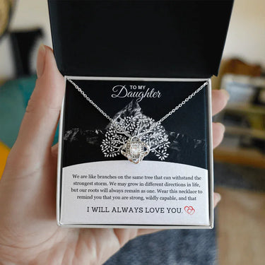 To My Daughter - Love Knot Necklace - Gift Set - SLDDL0093 - Sunshine Letters Co